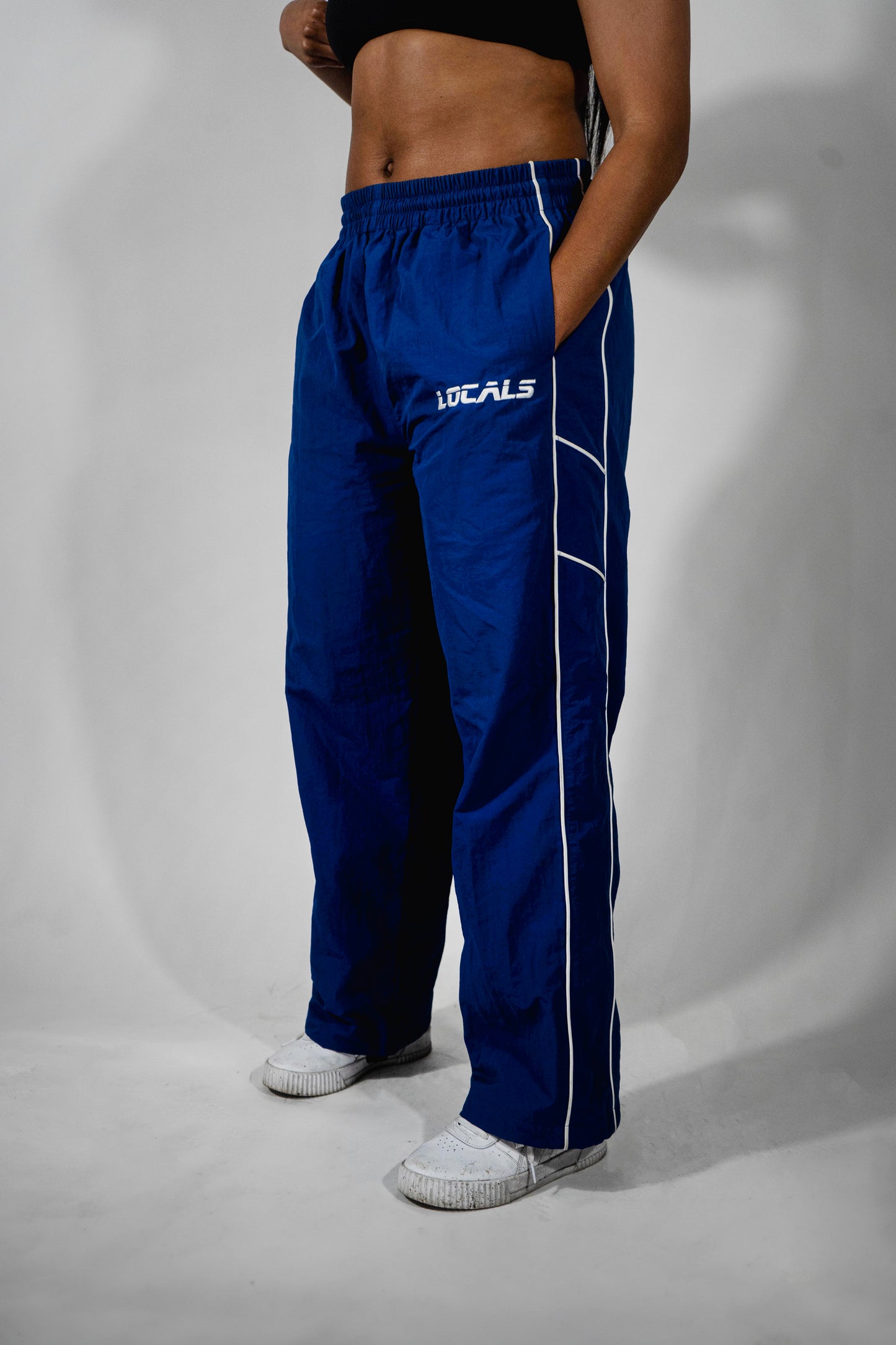 Blue Baggy Track Pants